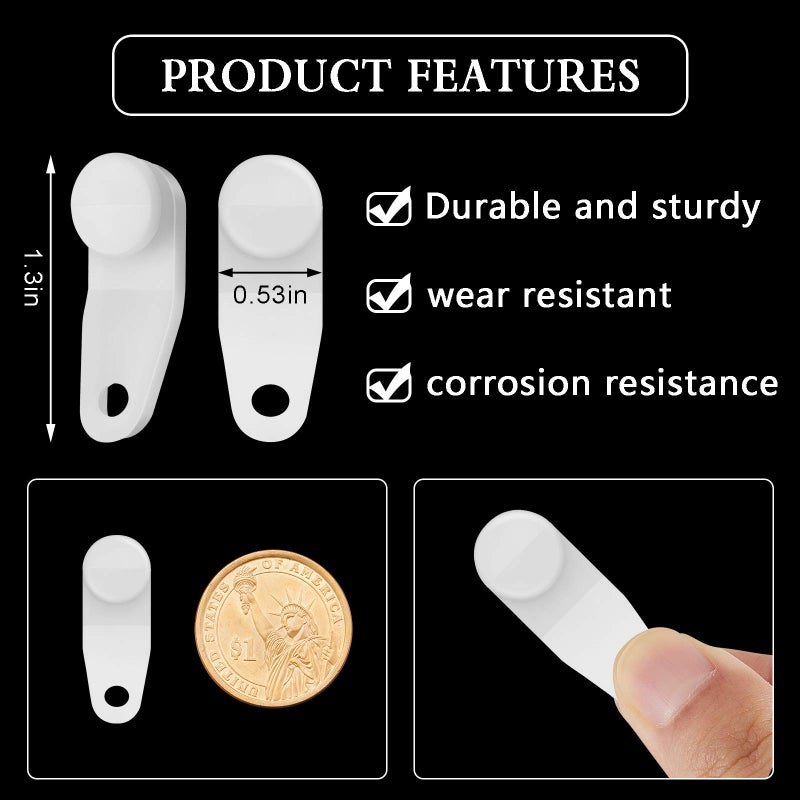 Patelai 100 Pieces Traverse Rod Slides Curtain Replacement White Plastic Snap in Traversing Slides Track Glider Window Door Shower Curtain Accessories - Image 2