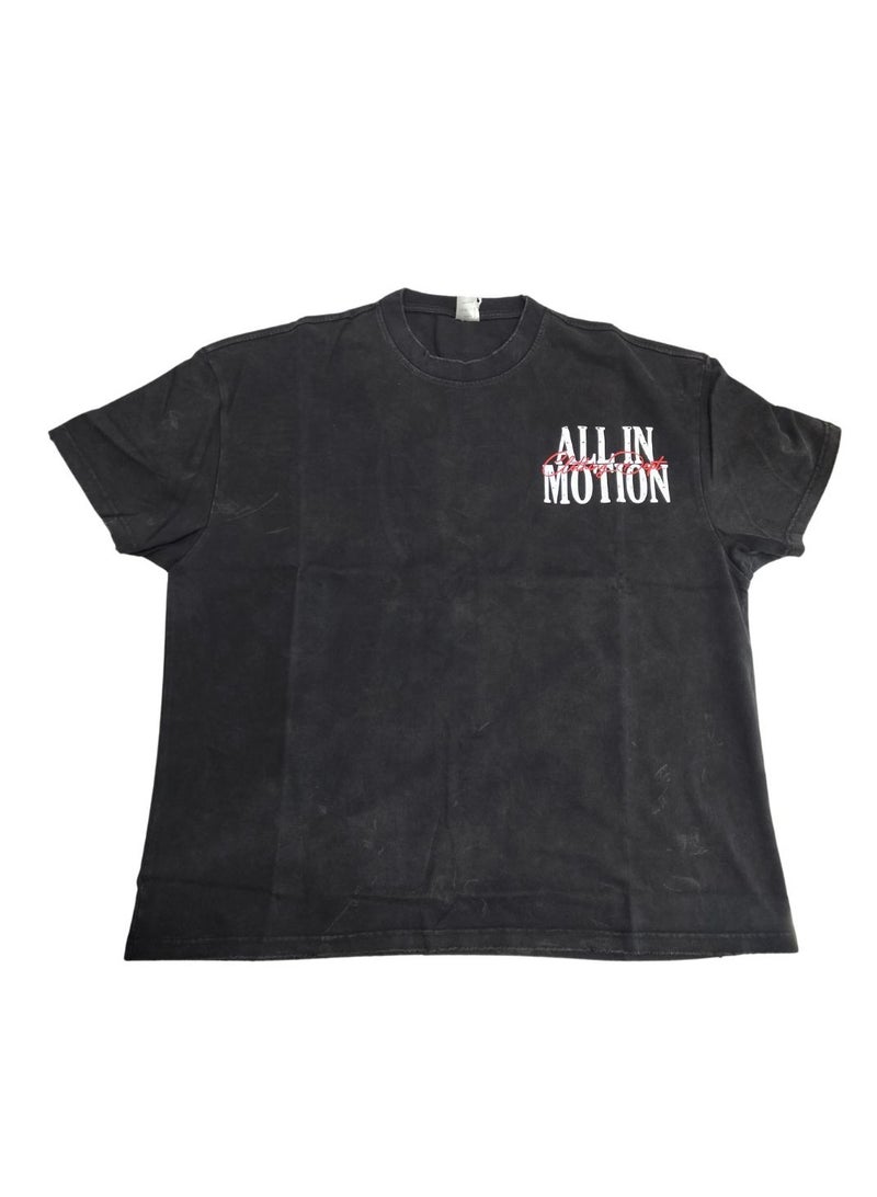 Mei Stylish Unisex Vintage Casual Loose Shoulder Oversize Short Sleeve Baggy Crew Neck T-shirt - Image 2