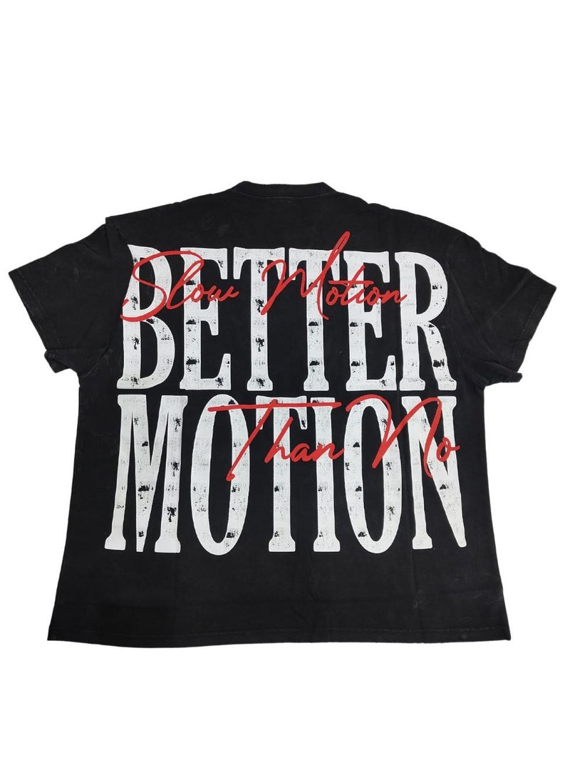 Mei Stylish Unisex Vintage Casual Loose Shoulder Oversize Short Sleeve Baggy Crew Neck T-shirt - Image 3