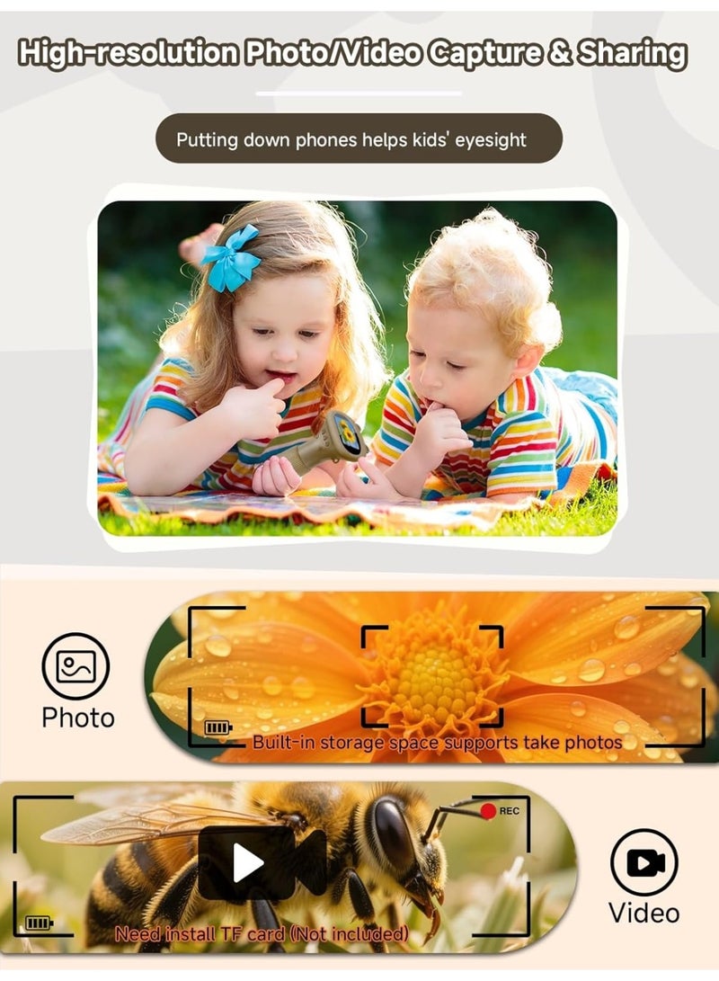 Microscope for Children, Digital Pocket Microscope with 2.0 Inch IPS Screen Magnifying Glass 200x Magnification, 8 LED Lights Mobile Phone Children's Microscope for Garden Toys - Brown - Image 4
