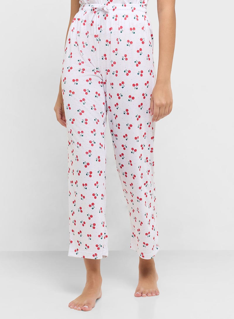 Ginger Cotton Cherry Print T-Shirt & Pyjama Set  - Image 4