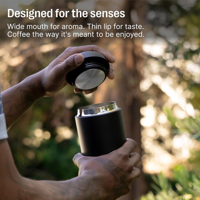 Fellow 12 oz Carter Wide Travel Mug  Wide Mouth VacuumInsulated Stainless Steel Coffee Mug  Tea and Coffee Tumbler  Travel Coffee Mug with Ceramic Interior  Stone Blue - Image 3