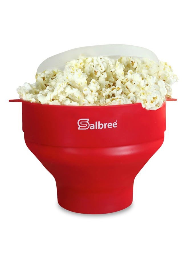 Salbree The Original Microwave Popcorn Popper, Silicone Popcorn Maker, Collapsible Microwavable Bowl - Hot Air Popper - No Oil Required - The Most Colors Available (Red) - Image 1
