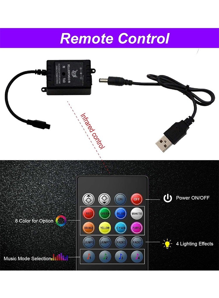 مستر سمارت شريط إضاءة LED داخلي للسيارة من Mr Smart، مجموعة إضاءة محيطية RGB متزامنة مع الموسيقى، مزودة بجهاز تحكم عن بعد، تعمل عبر USB، 4 شرائط - Image 5