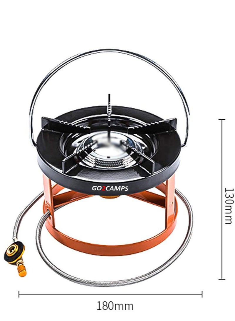 GO2CAMPS Outdoor Camping Stoves Split Type | Butane Camping Stoves Flat Gases Tanks Heads Furnace-Screw Type Gas Portable Picnic Stoves with Adaptor | Split Gases Stoves 1 Mtr Hose with Connector - Image 2