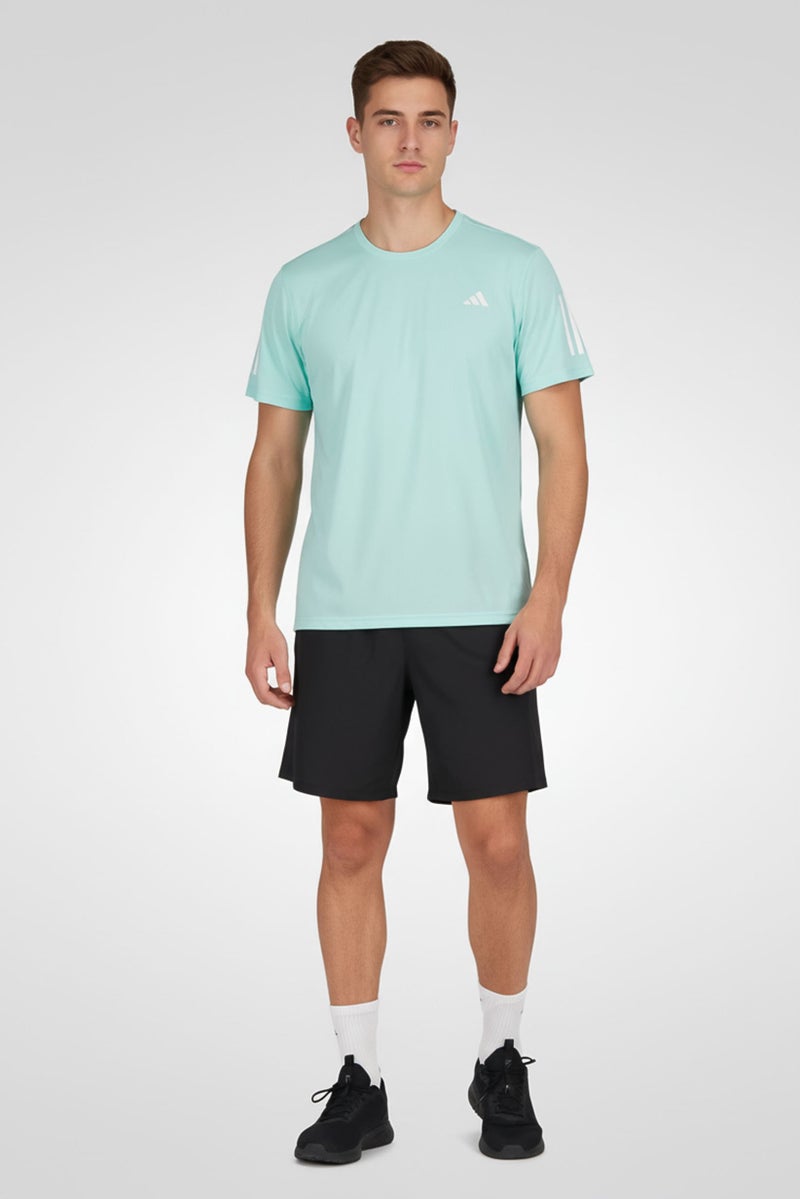 Adidas Men Sportswear Fit Short Sleeve Running T-shirt, Turquoise - Image 1