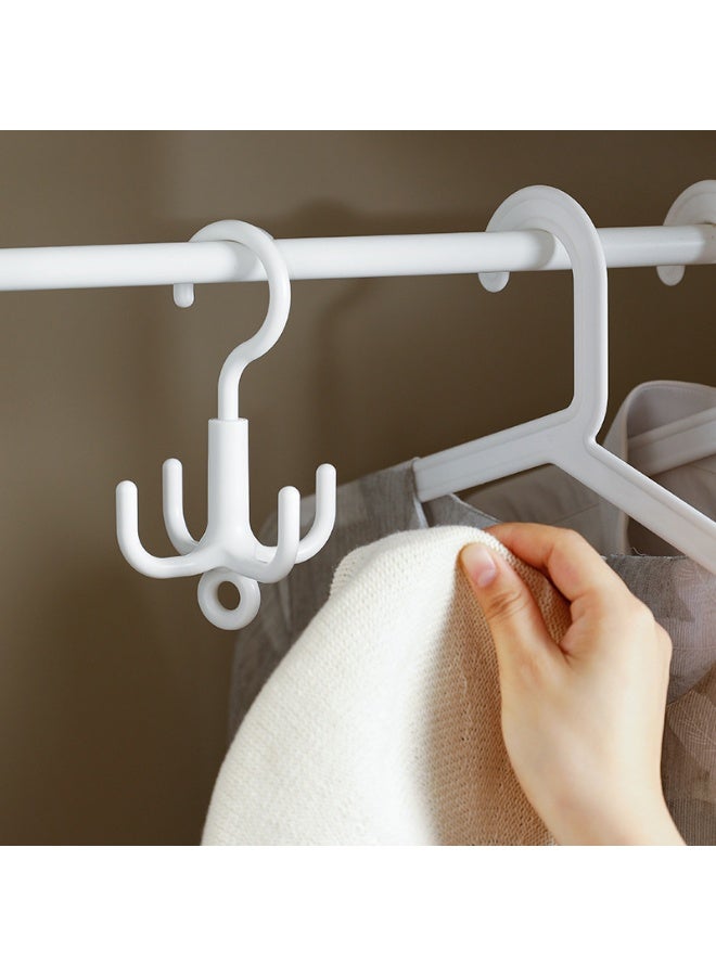 HOMESTAR White 4-Claw Rotating Hook | No-Drill Multi-Hook Hanger | 360° Swivel Design | ABS Rustproof Plastic | 5KG Weight Capacity | For Bags/Ties/Scarves | Non-Slip Secure Grip | Over Door & Wall Mount | Modern Minimalist Style - Image 1