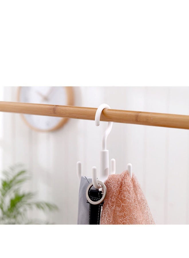 HOMESTAR White 4-Claw Rotating Hook | No-Drill Multi-Hook Hanger | 360° Swivel Design | ABS Rustproof Plastic | 5KG Weight Capacity | For Bags/Ties/Scarves | Non-Slip Secure Grip | Over Door & Wall Mount | Modern Minimalist Style - Image 5