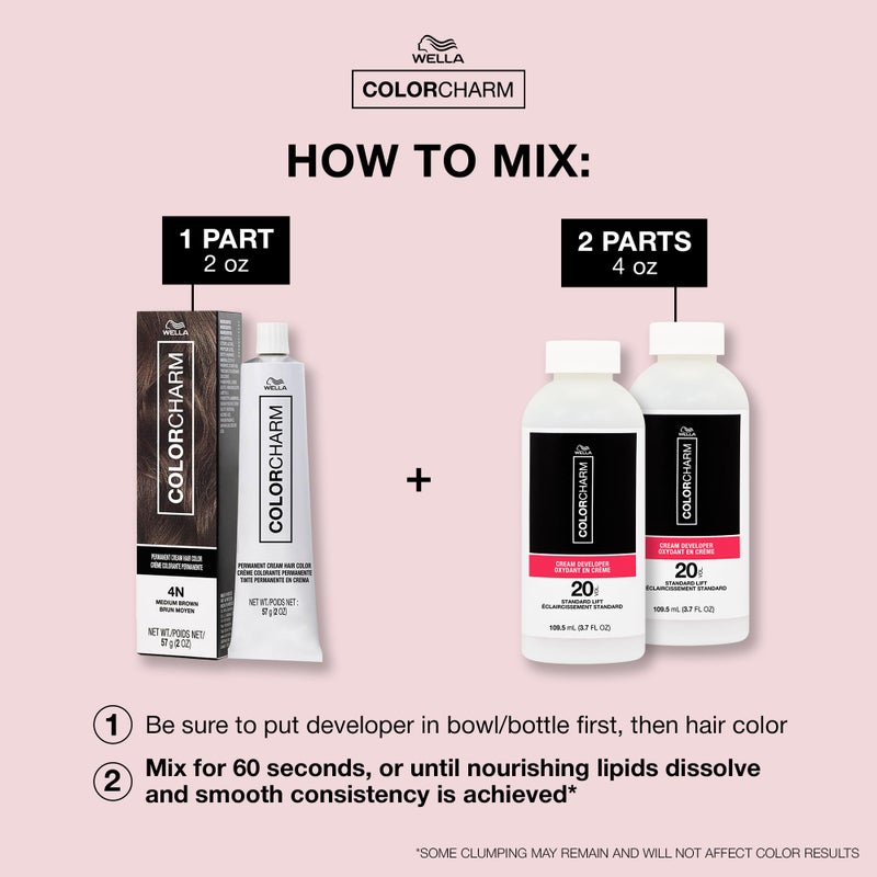 COLORCHARM Permanent Cream Hair Color, 2N Very Dark Brown, 2 oz. - Image 5