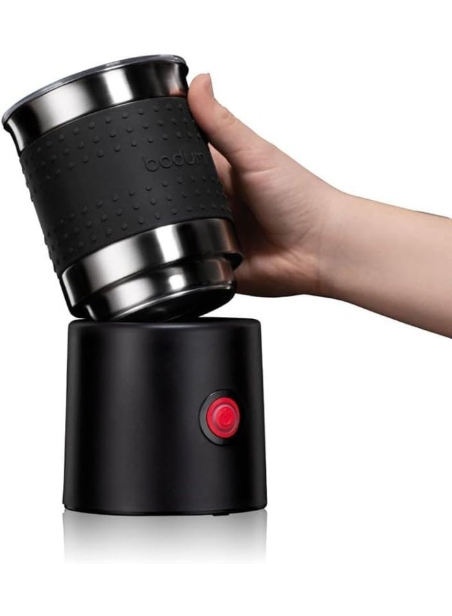 بودوم جهاز Bodum Bistro الكهربائي لرغوة الحليب (سعة 13.5 أونصة)، يتميز بالتحكم التلقائي في درجة الحرارة وحماية من التشغيل الجاف، باللون الأسود. - Image 2