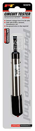 Performance Tool W2979 Cordless Circuit Tester (3 to 28 Volt) Safe with ECM's, Sensors, Transducers and More Black - Image 2
