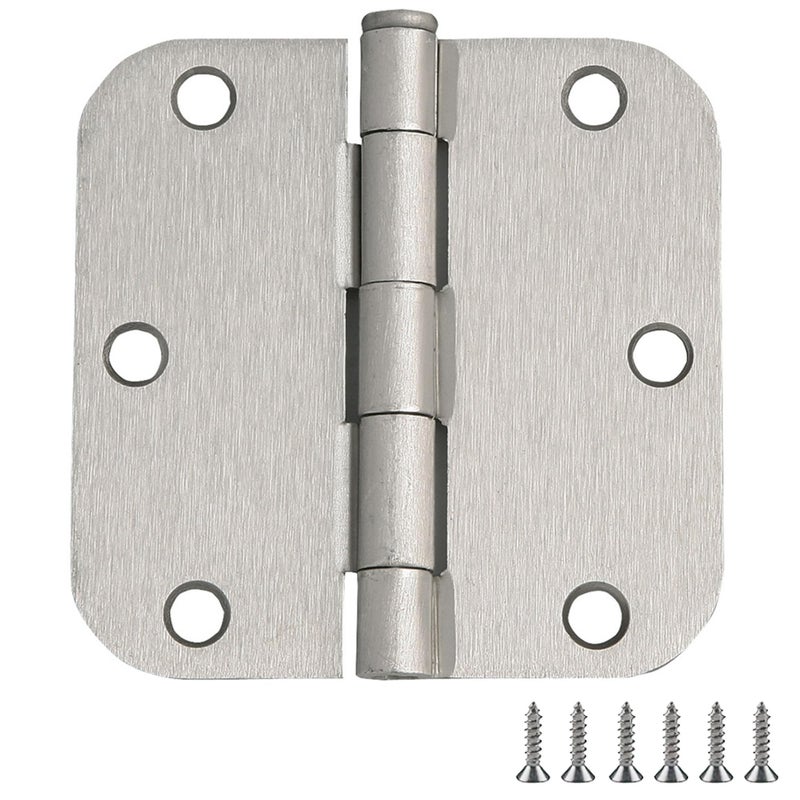 Design House Interior Door Hinges 35 in x 35 in Rounded 58in Radius Steel PreLubricated Door Hardware Satin Nickel 10Pack 181420