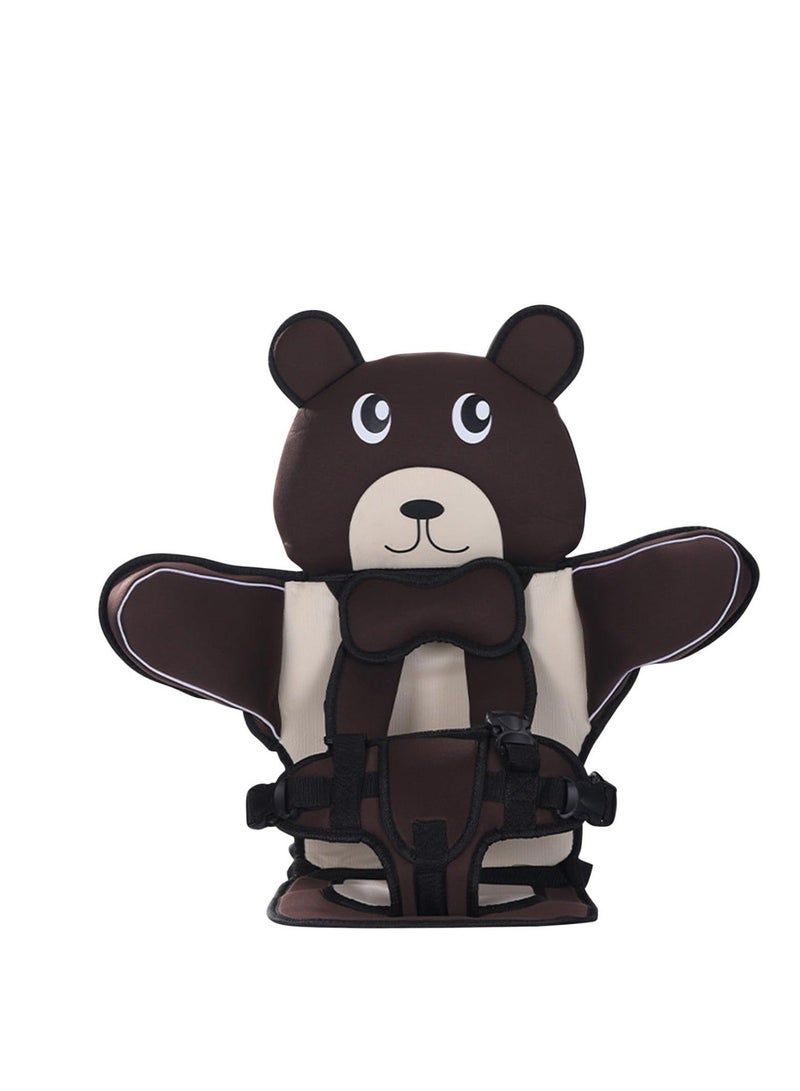 Portable Car Small Strap Seat Pad for Boys & Grils, General Car Safety Strap Booster Pad, Carseat Safe Straps Pads (Brown) - Image 1