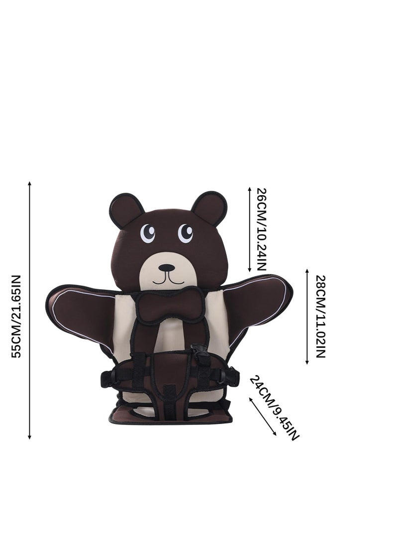 Portable Car Small Strap Seat Pad for Boys & Grils, General Car Safety Strap Booster Pad, Carseat Safe Straps Pads (Brown) - Image 2