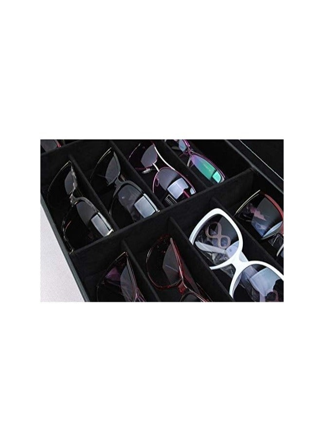 PU leather sunglasses storage box for 12 glasses 001-2 black - Image 4