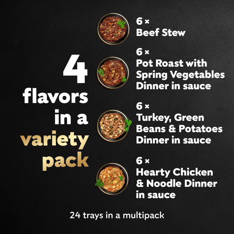 Cesar Home Delights Adult Wet Dog Food, Pot Roast with Spring Vegetables, Beef Stew, Turkey, Green Beans, & Potatoes, and Hearty Chicken & Noodle Variety Pack, 3.5 oz. (24 Count, Pack of 1) - Image 2