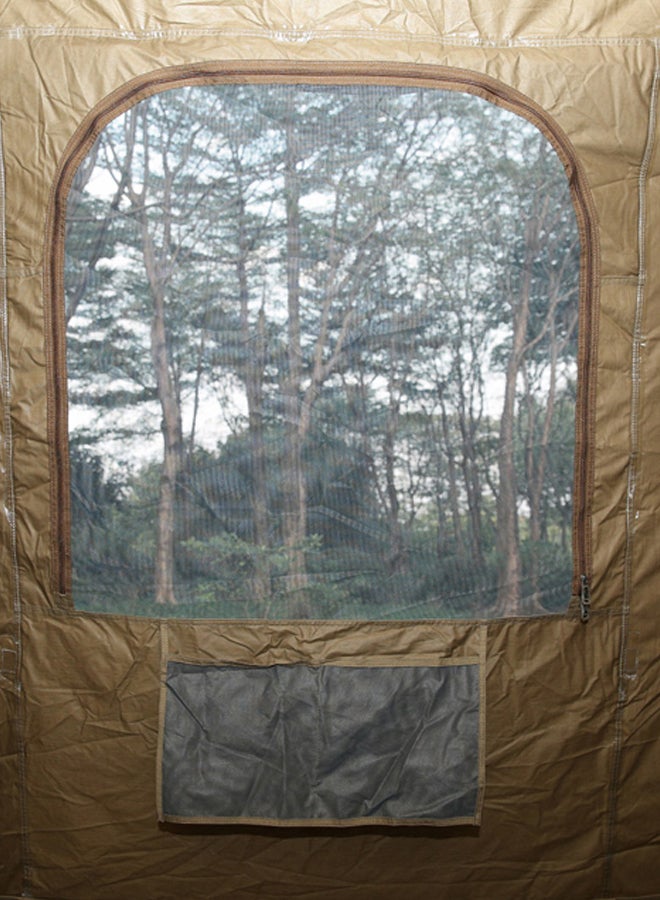 دي بي تي، خيمة رحلات هوائية قماش قطني، خيمة نفخ بالهواء، كاكي غامق، مقاس 210*210*185 سم - Image 4