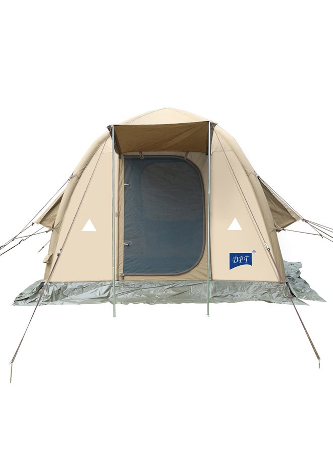 دي بي تي، خيمة رحلات هوائية قماش قطني، خيمة نفخ بالهواء، كاكي غامق، مقاس 210*210*185 سم - Image 2