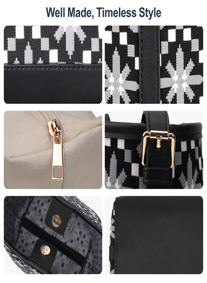 PACKISM Shoulder Bag for Women - Snowflake Pattern Fashion Women Hobo Bag, Large Capacity Boho Bags for Travel Everyday Use Shopping, as Gift for Mother Teacher Friend (Black, Large) - Image 4