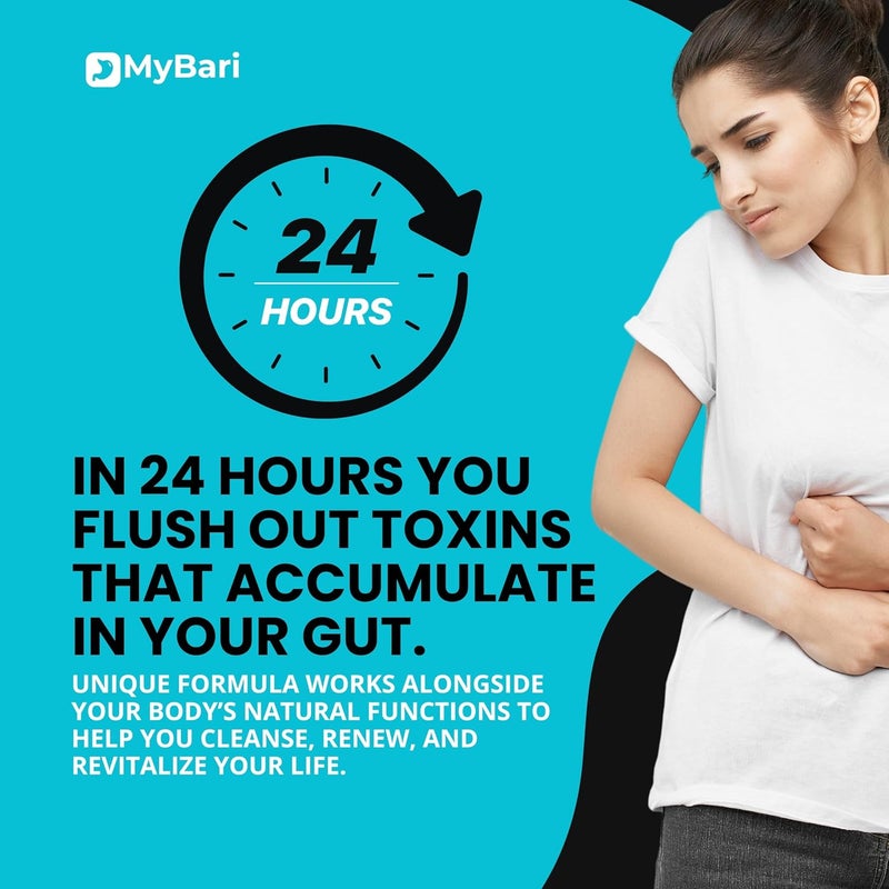 Mybari 15 Day Cleanse  Gut and Colon Support  Advanced Gut Cleanse Detox for Women  Men with Senna Cascara Sagrada  Psyllium Husk  NonGMO  Made in USA  30 Capsules - Image 2