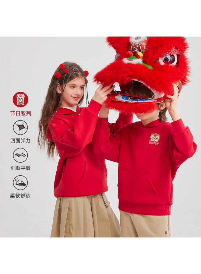 Hush Puppies Holiday Series Jinbao Lion Dance Hooded Sweatshirt New Year Outfit Boys Girls Spring Autumn Children's Sportswear Student - Image 2