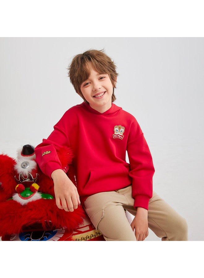 Hush Puppies Holiday Series Jinbao Lion Dance Hooded Sweatshirt New Year Outfit Boys Girls Spring Autumn Children's Sportswear Student - Image 4
