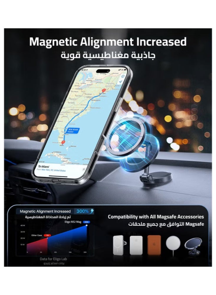Berlia iPhone 15 Pro Max Clear Case with MagSafe – BERLIA Strong Magnet Crystal Shield Ultra Slim Anti-Scratch Shockproof Back Cover - Image 3