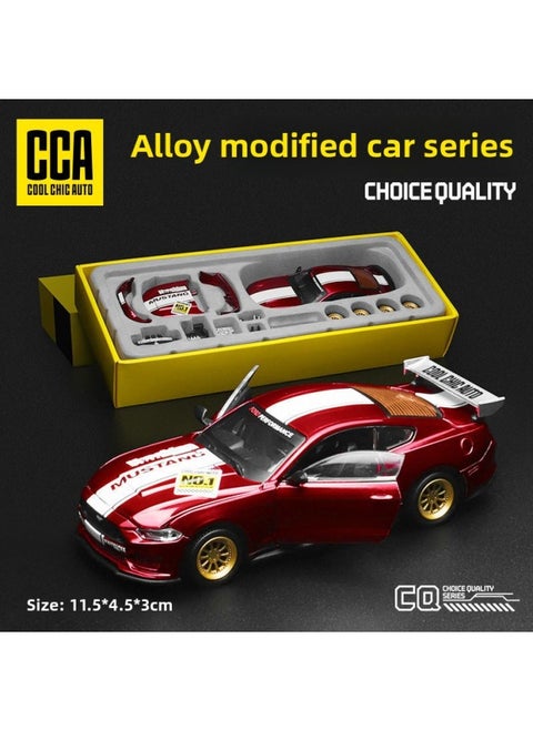 Authentic Caipo Comes True Match Alloy Car Model Mini Flap Pocket Pants Door Opening Kidsren's Boy Toy Box Car-Color:1:42 Mustang-red Edition (2 Sets Of Accessories Can Be Modified)-Specification:Car