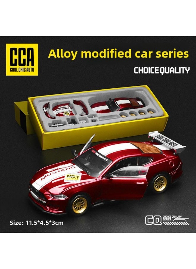 null - Authentic Caipo Comes True Match Alloy Car Model Mini Flap Pocket Pants Door Opening Kidsren's Boy Toy Box Car-Color:1:42 Mustang-red Edition (2 Sets Of Accessories Can Be Modified)-Specification:Car - Image 1
