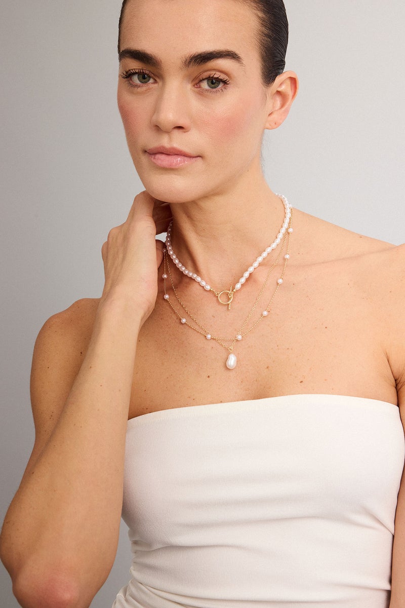 DeFacto Gold Woman Woman 2 Piece Necklace Set Casual - Image 1