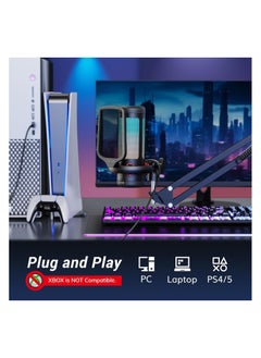 TONOR Micro PC Gaming RGB, USB Microphone Condenser Professional Mic With Arm Support For Streaming, Recording, YouTube Discord Gaming, Voice-Over For Computer Laptop Mac TC310+  - Image 2