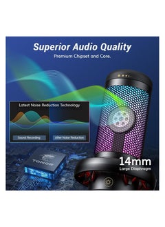 TONOR Micro PC Gaming RGB, USB Microphone Condenser Professional Mic With Arm Support For Streaming, Recording, YouTube Discord Gaming, Voice-Over For Computer Laptop Mac TC310+  - Image 3