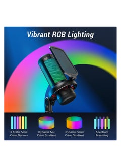 TONOR Micro PC Gaming RGB, USB Microphone Condenser Professional Mic With Arm Support For Streaming, Recording, YouTube Discord Gaming, Voice-Over For Computer Laptop Mac TC310+  - Image 4