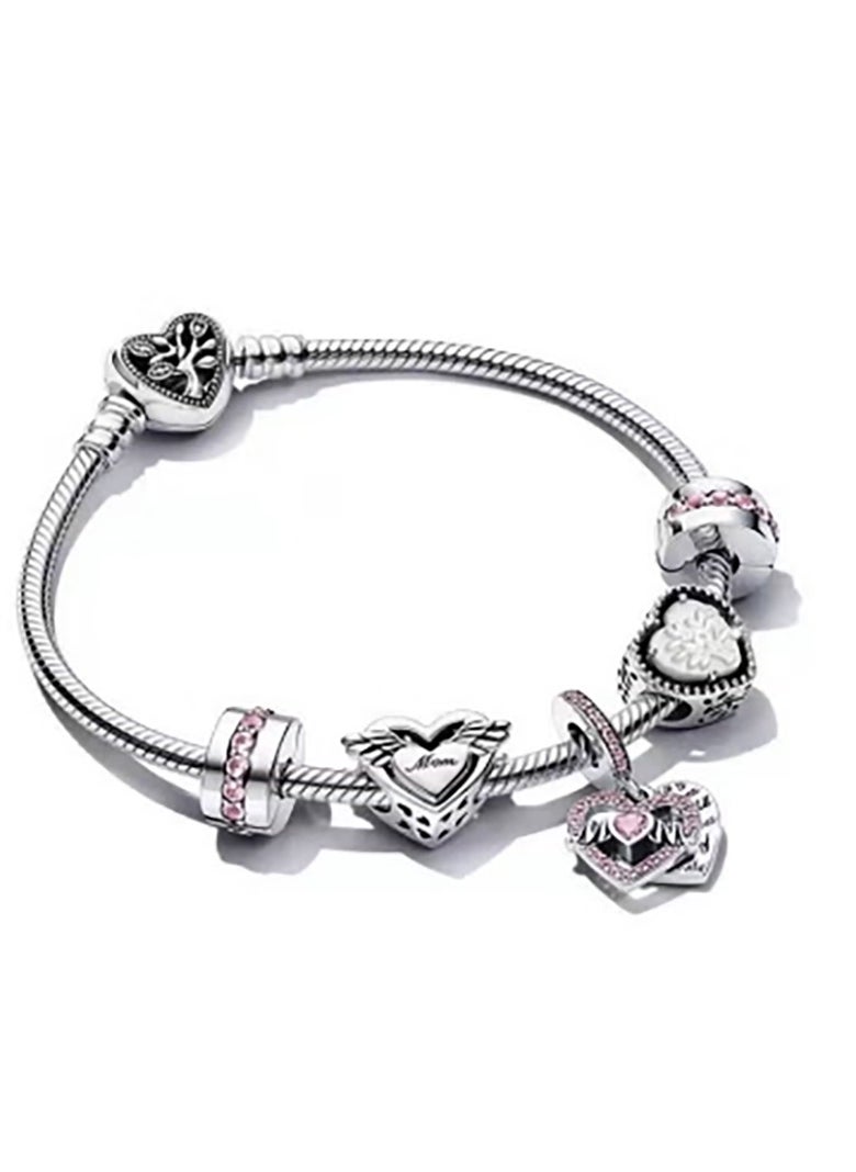 Pandora Violet Jewelry Double Heart Open Pendant Bracelet  - Image 3