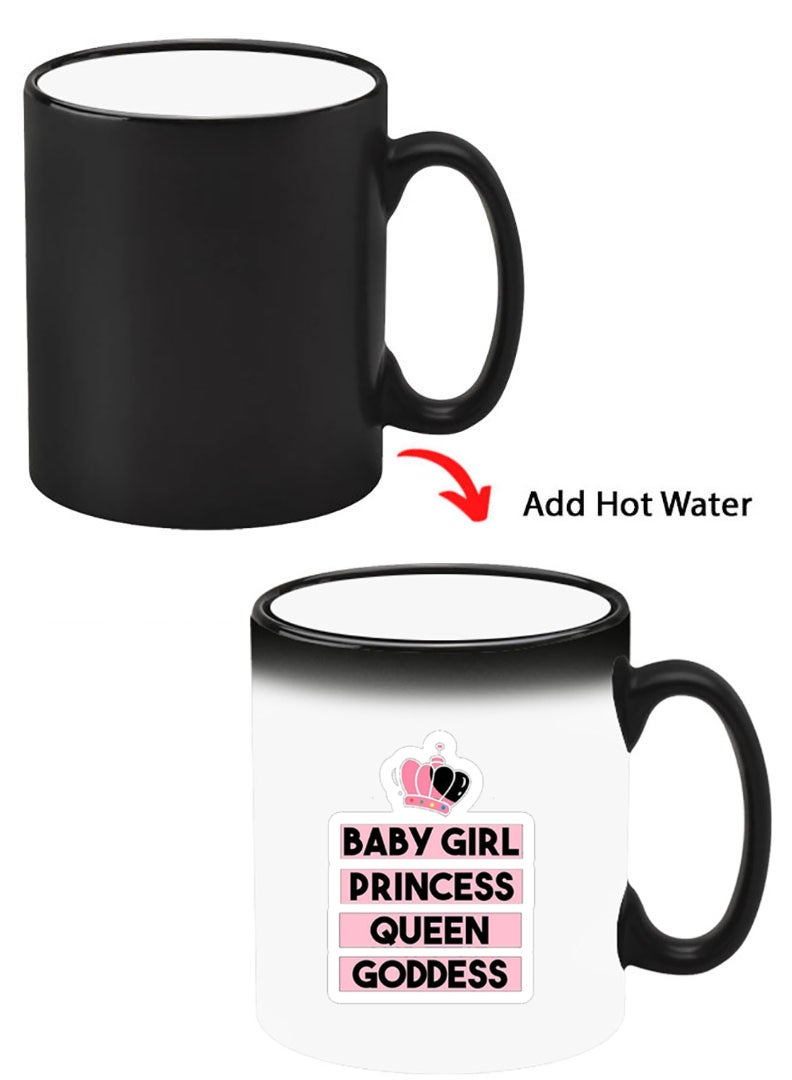 Theodor Color Changing Heat Sensitive Ceramic Mug, Image Revealed When HOT Liquid is Added! Baby Girl Princess white - Image 1
