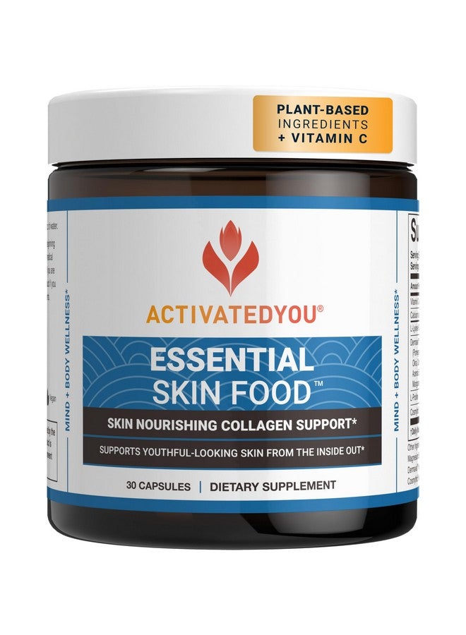 ACTIVATEDYOU Essential Skin Food, Advanced Skincare Collagen Elastin Support Supplement for Aging Skin, Helps Improve Appearance of Face Texture, Sagging w/Dermaval, Vitamin C, Lysine (30 Capsules) - Image 1