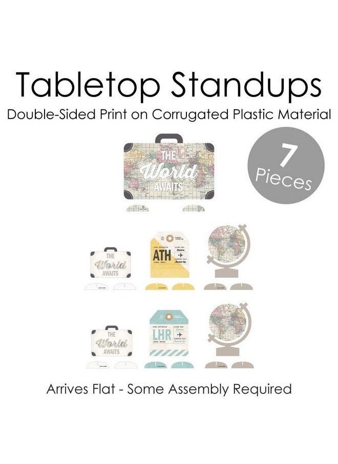 Big Dot of Happiness World Awaits Travel Themed Party Centerpiece Table Decorations Tabletop Standups 7 Pieces  - Image 5