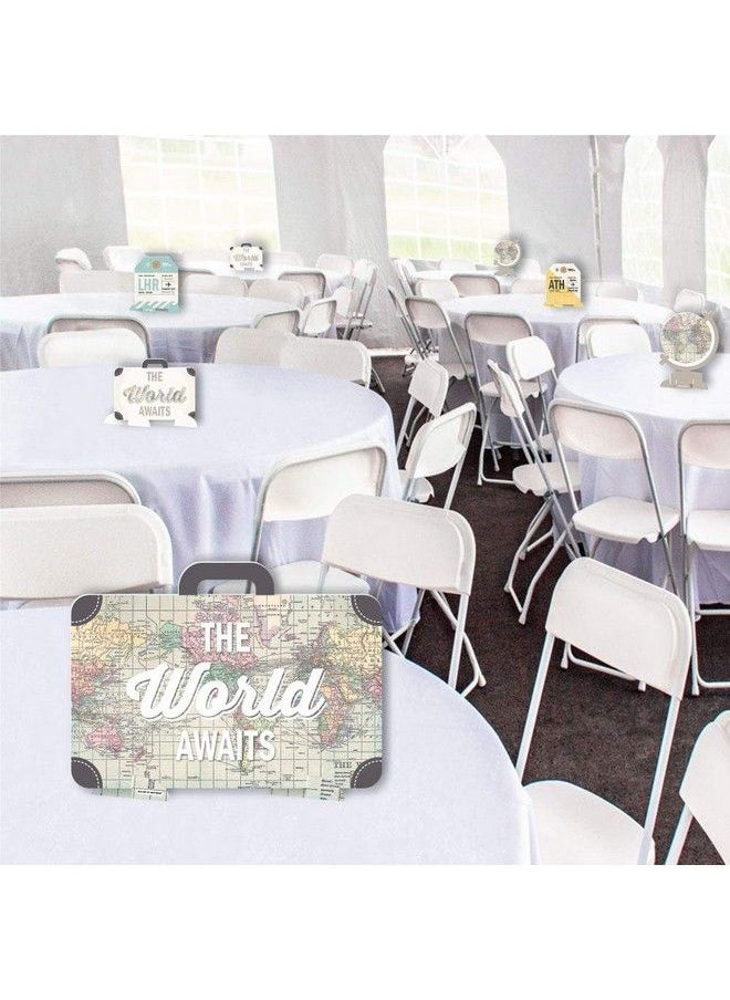 Big Dot of Happiness World Awaits Travel Themed Party Centerpiece Table Decorations Tabletop Standups 7 Pieces  - Image 3