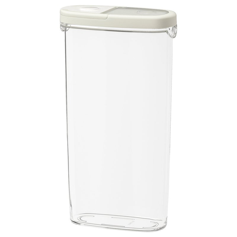 Baitique Dry Food Jar with Lid, Transparent/White, 2.3 L - Image 1