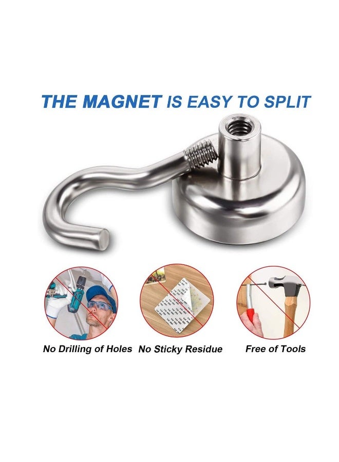 Magnetic Hooks, 22Lbs Heavy Duty Hooks New Upgraded for Cruise, Grill, Towel, Indoor Hanging, Home, Kitchen, Workplace, Office and Garage, 6 Pack - Image 5