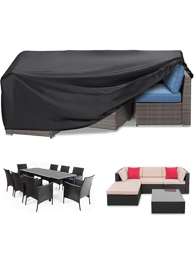 Garden Furniture Cover Waterproof Heavy Duty 420D Oxford Fabric 250x200x90cm Rectangular Garden Table Covers Patio Table Cover Waterproof Anti-UV Rattan Furniture Covers for Furniture Sets - Image 1