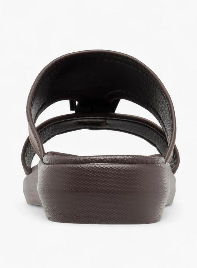LBL By Shoexpress TAN Buckle Detail Slip-On Comfort Sandals for Men | Best Price UAE