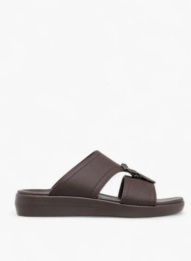LBL By Shoexpress TAN Buckle Detail Slip-On Comfort Sandals for Men | Best Price UAE