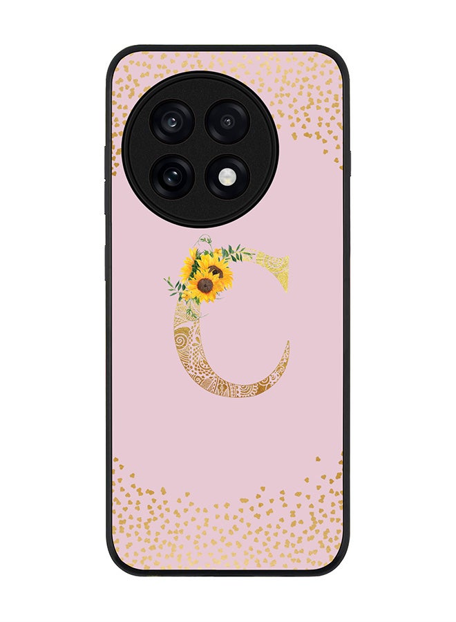 Stylizedd For OnePlus 13R / Ace 5 Pro Case,Slim fit Camera Protection, Shockproof Thin Phone cover  - Custom Floral Monogram - C  (Pink )