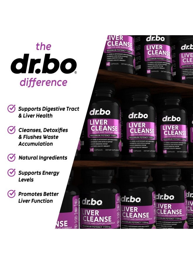 dr.bo Liver Cleanse Detox Support Supplement - Complete Health Repair Pills with Artichoke, Berberine, Turmeric Herbs - Aid Gallbladder Care Formula Capsules & Natural Milk Thistle Dandelion Supplements - Image 4
