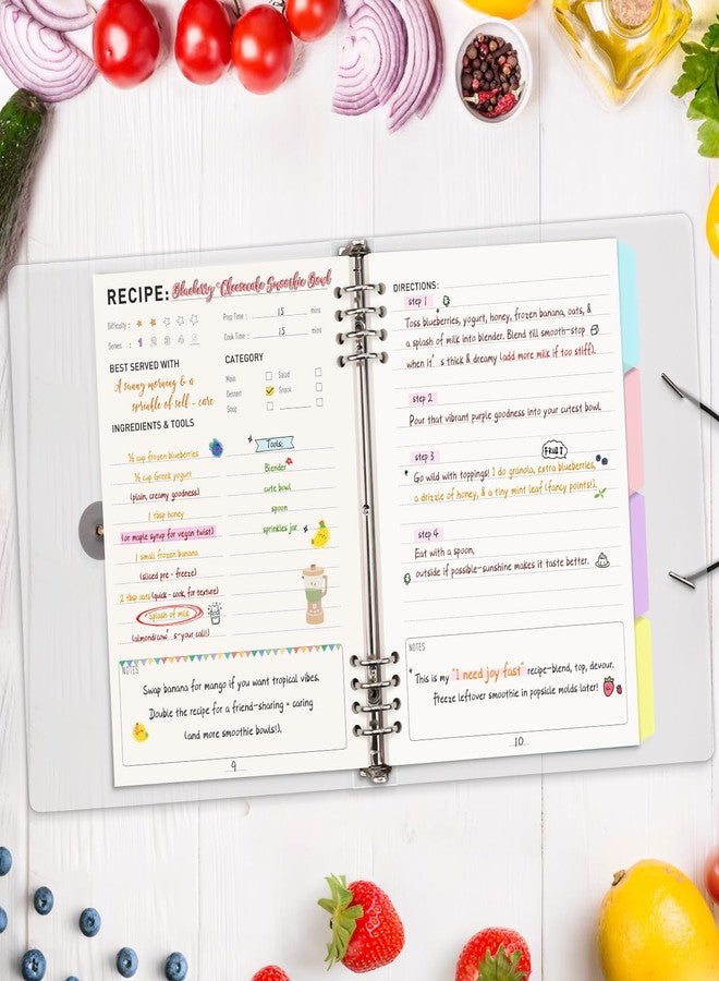 LOAPEM Recipe Book to Write in Your Own Recipes, Personal Blank Recipe Notebook Binder, Journal Cookbook - Image 2
