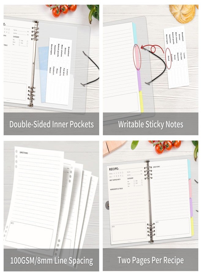 LOAPEM Recipe Book to Write in Your Own Recipes, Personal Blank Recipe Notebook Binder, Journal Cookbook - Image 4