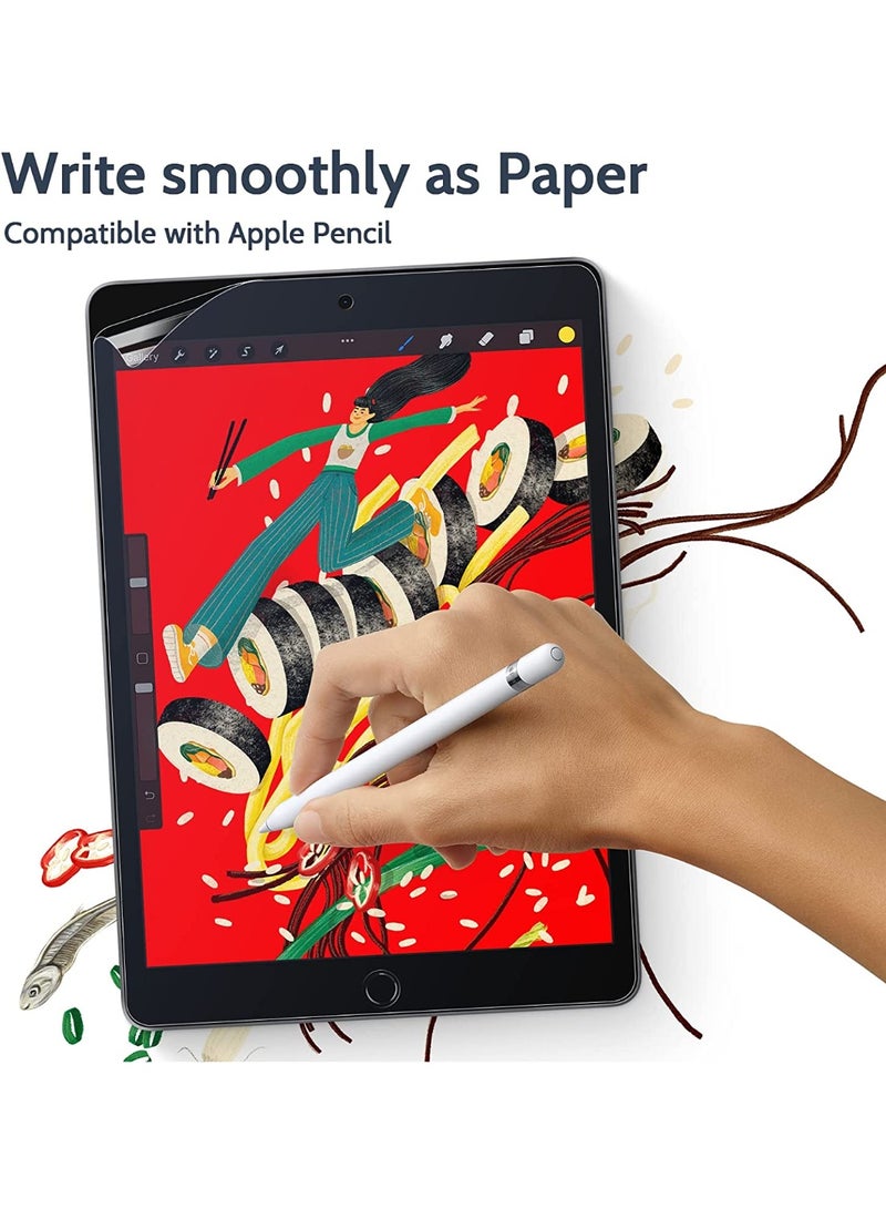 [2 Pack] Paper Screen Protector for iPad 9th 8th 7th Generation, Write and Draw Like on Paper, iPad 10.2 inch (2021 2020 2019) Anti Glare Screen Filter, High Sensitive/Bubble Free - Image 2