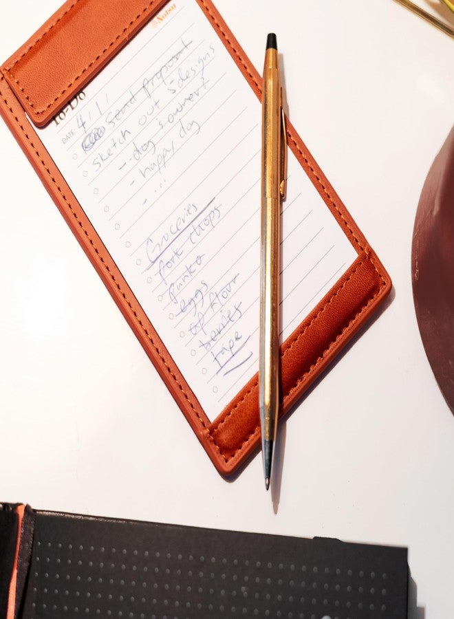 Notsu Note Card Holder | Minimalist 3x5 Inch Index Card Holder Handheld Case in Premium Brown Vegan Leather with 25 To Do List Notecards - Image 5