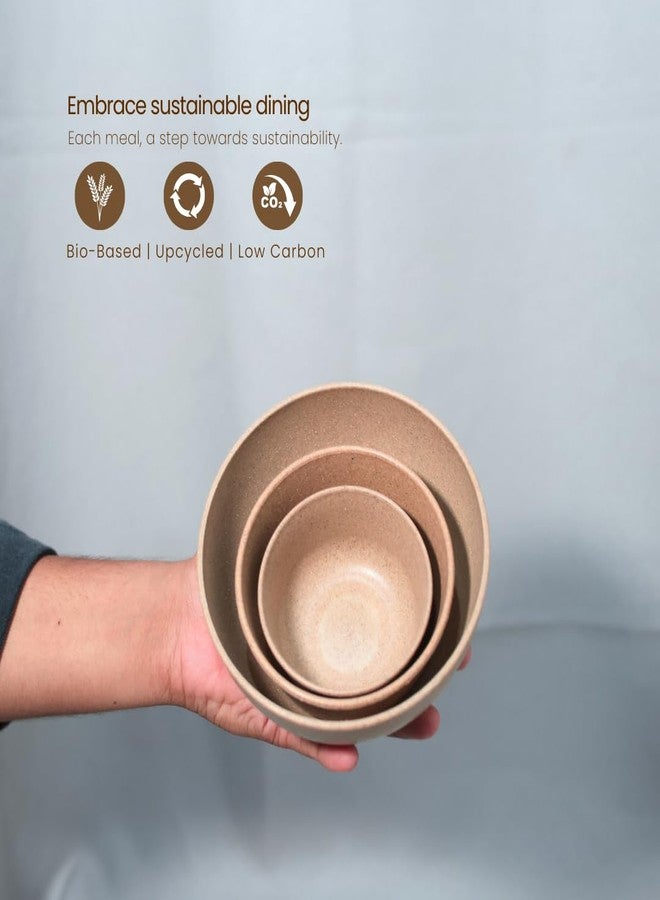 Pacing Grass Earth Friendly Bamboo Fibre Bowl Set of 3 Combo | (750ml), (300ml), (200ml) | Unbreakable | Microwave Safe Bowl | Soup Bowl | Dishwaser Safe | Serving Bowls | Dinner Bowls - Image 4